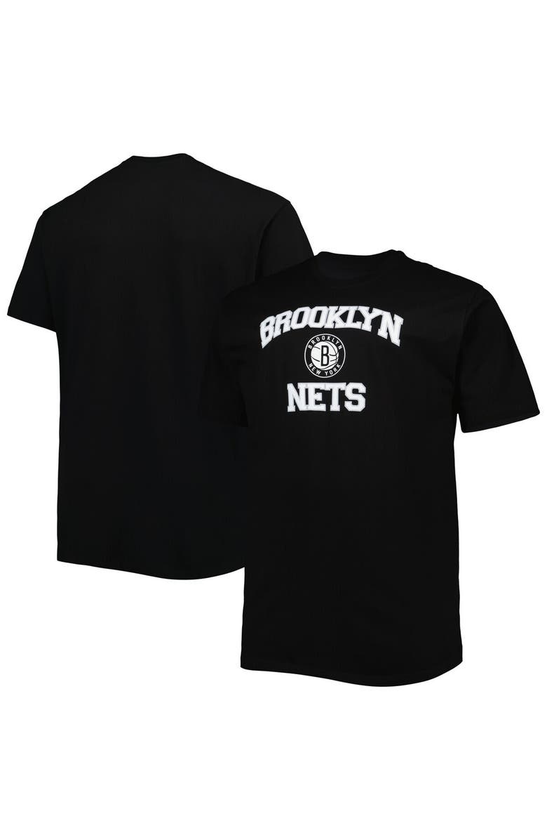 PROFILE Men's Black Brooklyn Nets Big & Tall Heart & Soul T-Shirt, Main, color, Black