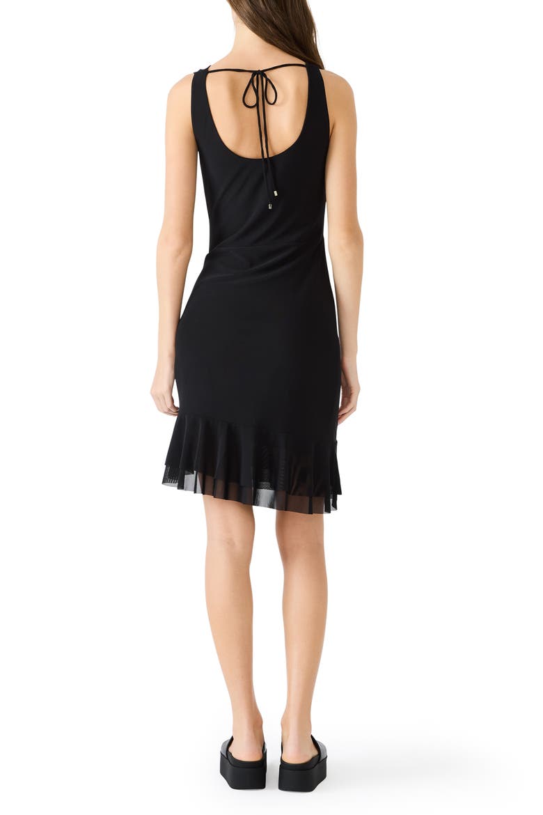 Wallis Sleeveless Ruffle Hem Mini Dress, Alternate, color, BLACK