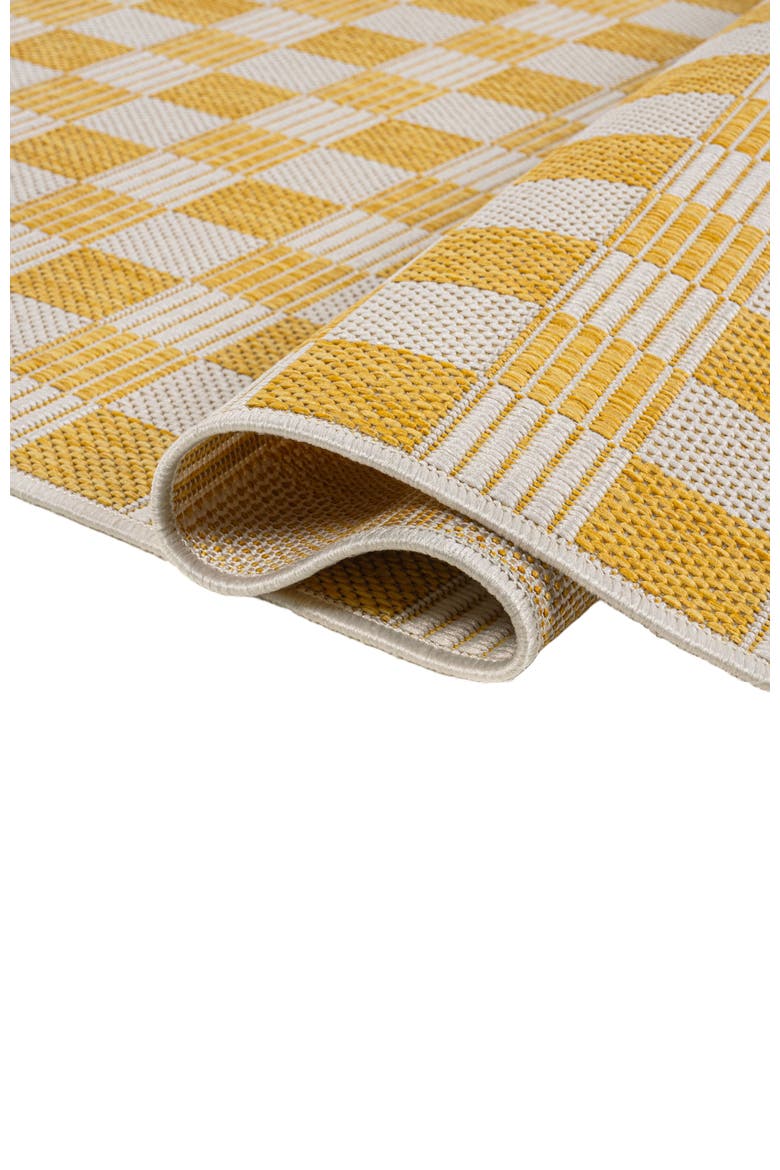 Aimee Traditional Cottage Checkerboard Indoor/Outdoor Area Rug, Alternate, color, Yellow/Cream