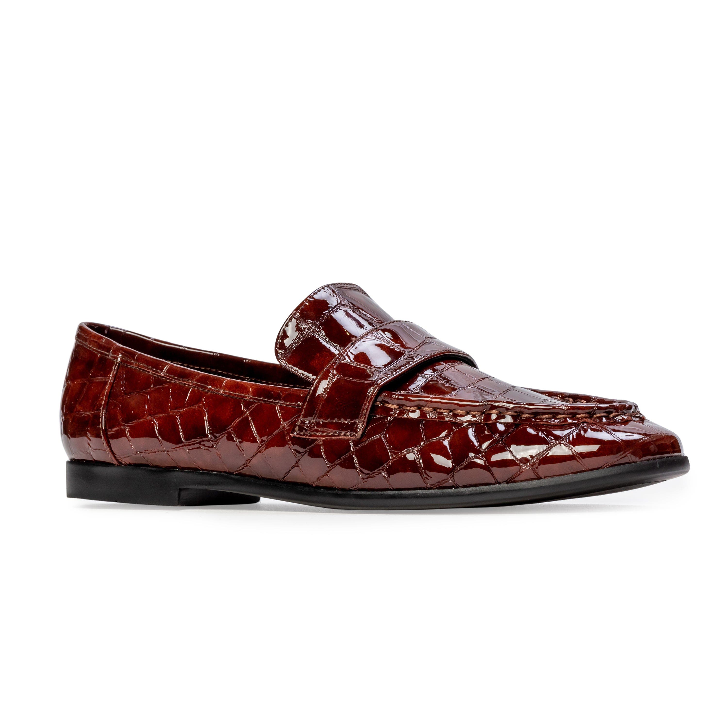 Arrow Croc Loafer, Alternate, color, Cinnamon Croc Patent Leather