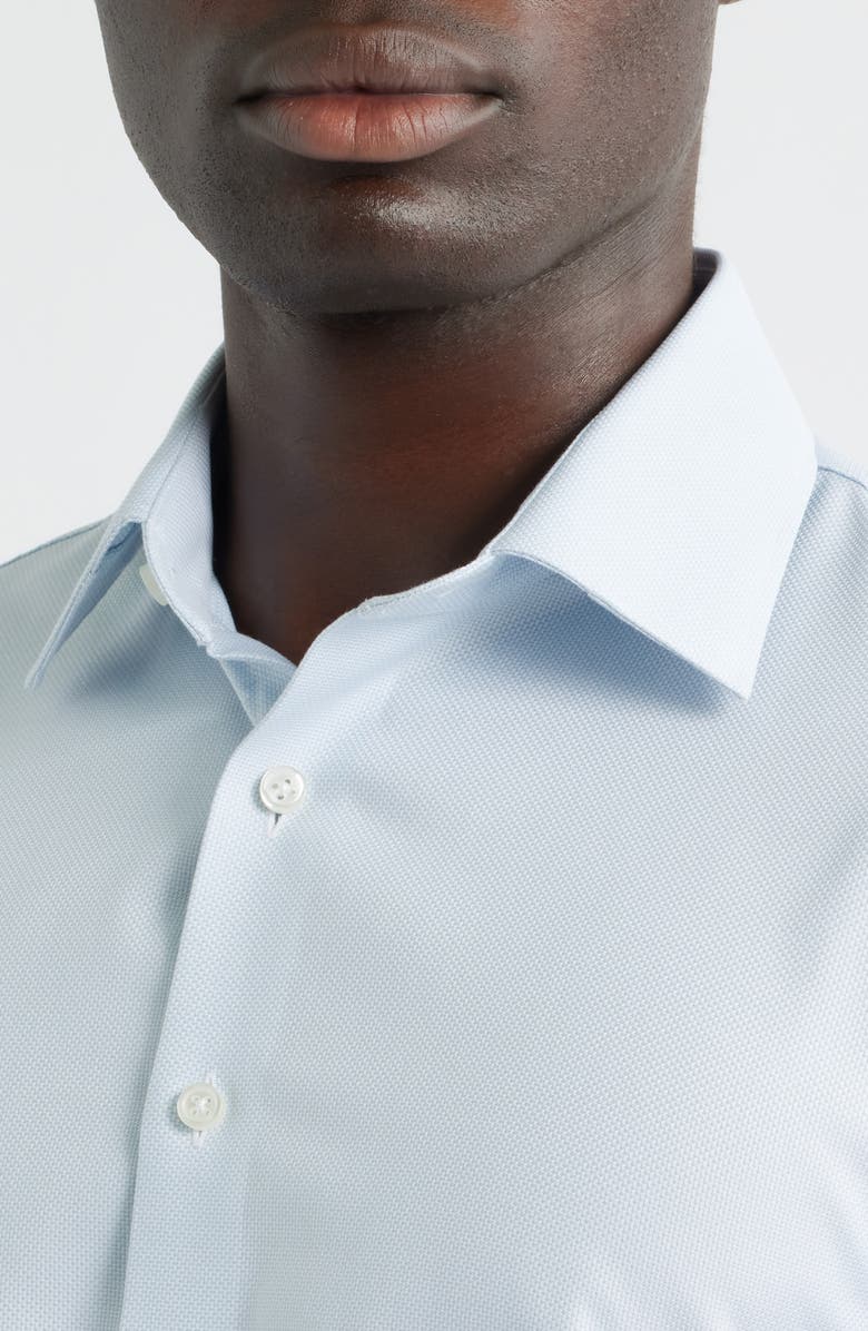 Nordstrom Trim Fit Premium Non-Iron Dress Shirt, Alternate, color, Blue Lavina Pattern