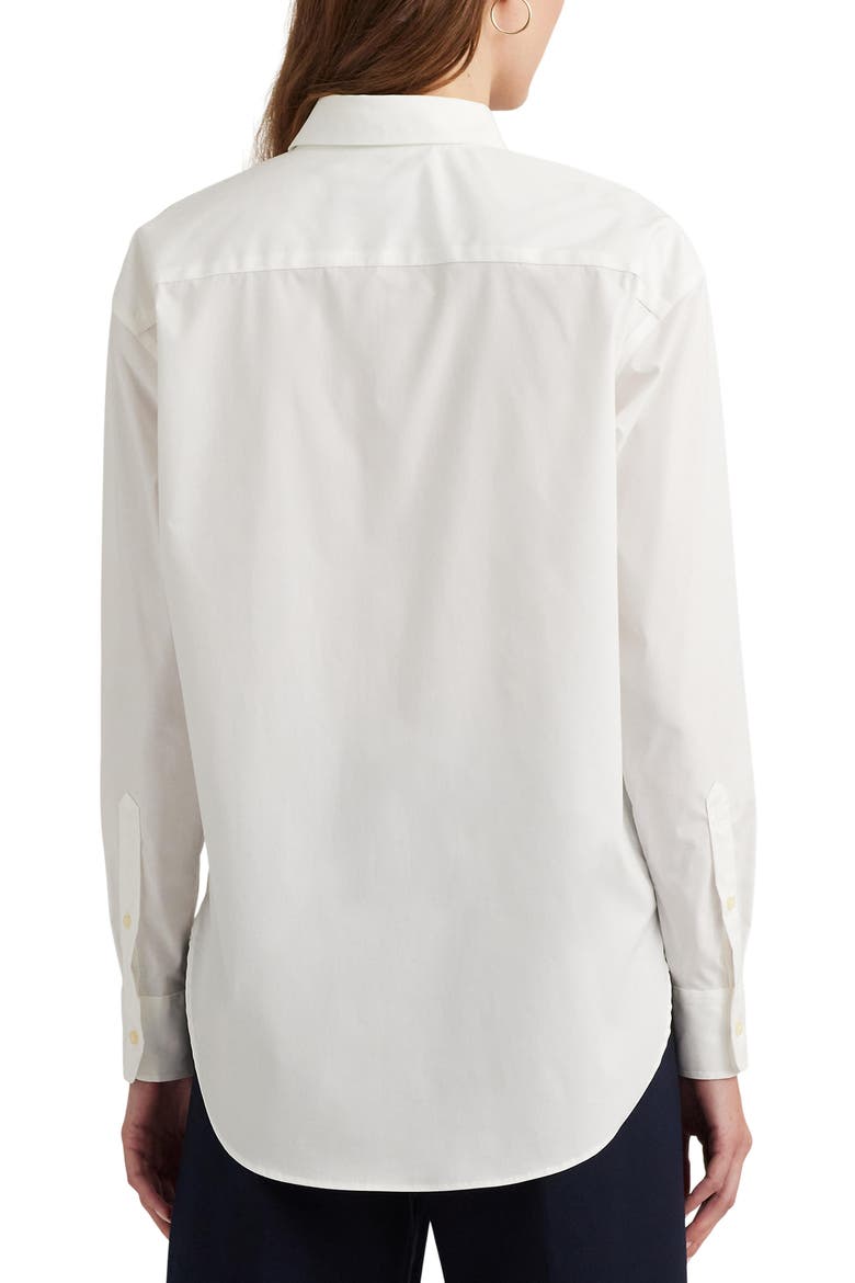 Relaxed Fit Stretch Cotton Shirt, Alternate, color, WHITE