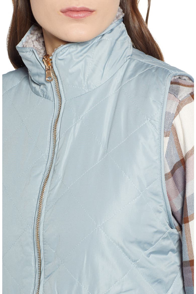 Reversible Fleece Lined Quilted Vest, Alternate, color, NOCTURNAL CREEK