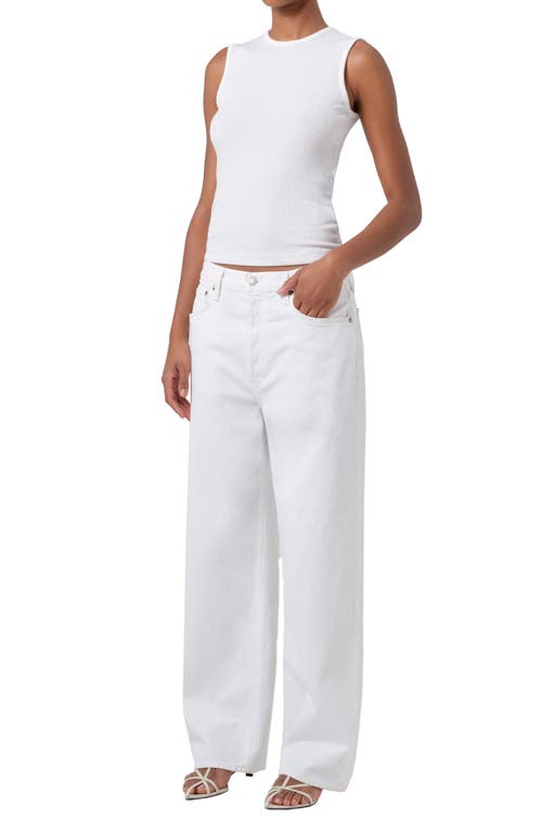 Agolde Sleeveless Ribbed Tank Top In White