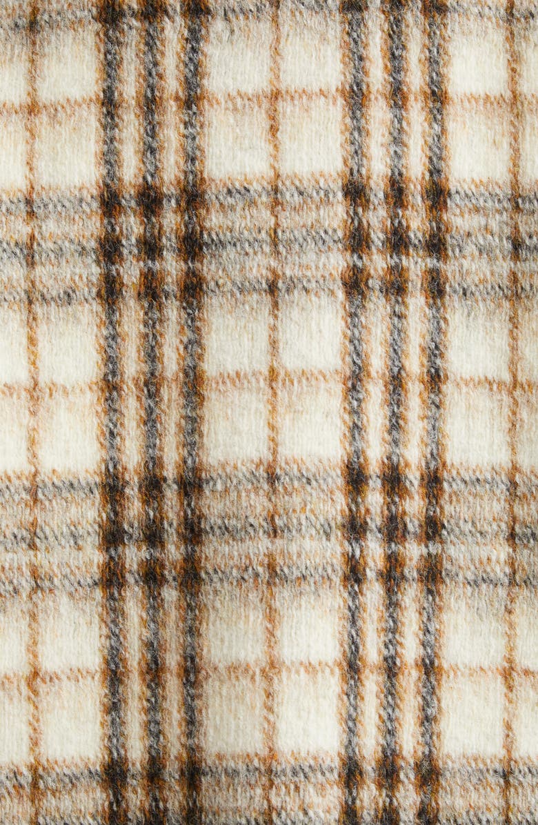 Isabel Marant Étoile Gabriel Plaid Wool Blend Coat, Alternate, color, Ecru