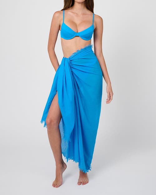 Weworewhat Raw Edge Maxi Sarong In Turquoise