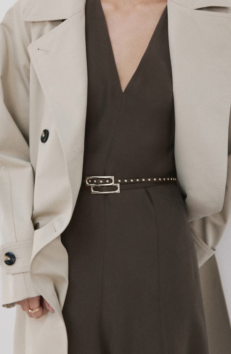 MANGO Double Belt A-Line Dress, Alternate, color, 