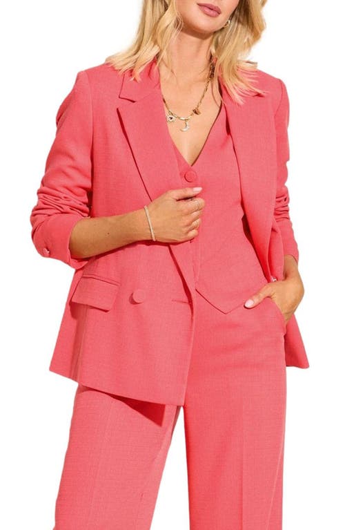 Friends Like These Crosshatch Texture Double Breasted Blazer