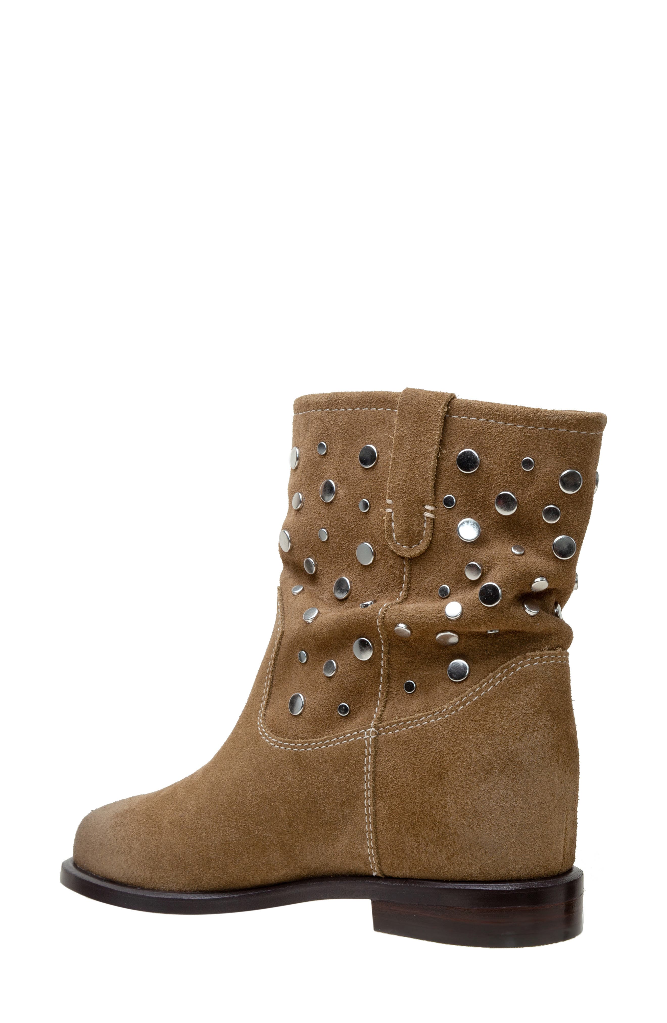 Linea Paolo Terry Studded Slouchy Bootie, Alternate, color, Olive