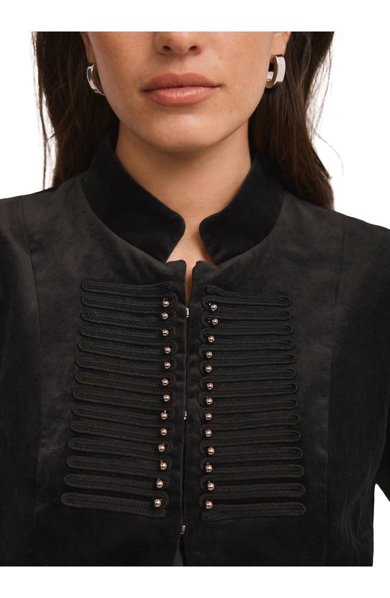 MINT VELVET Velvet Military Jacket, Alternate, color, Black