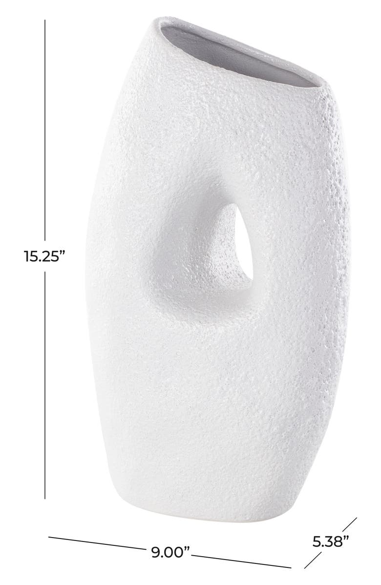 GINGER BIRCH STUDIO White Ceramic Vase, Alternate, color, White