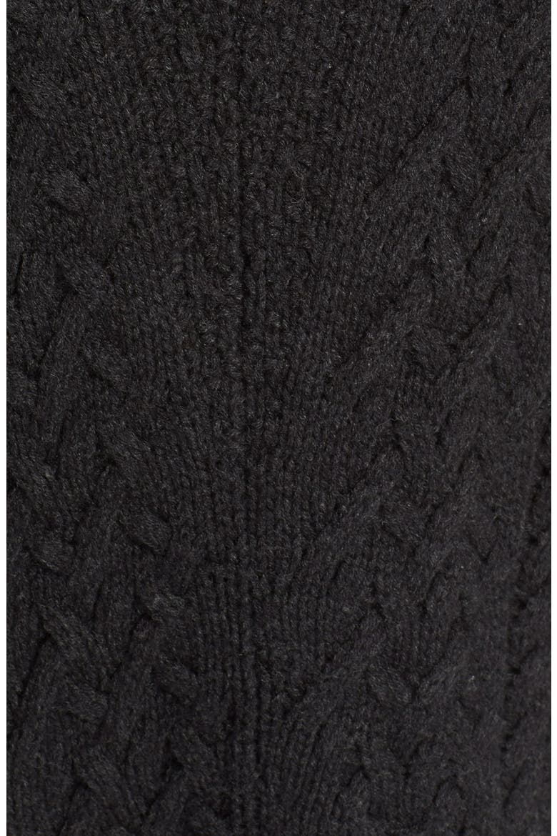 Cable Knit Poncho, Alternate, color, CHARCOAL
