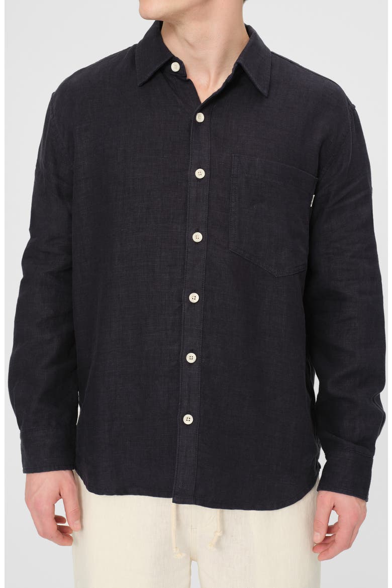 Dominick Button-Up Linen Shirt, Alternate, color, CLASSIC NAVY LINEN