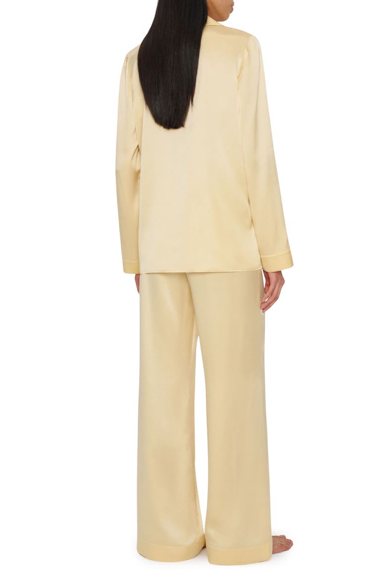 Ella Silk Satin Pajamas, Alternate, color, BLONDE