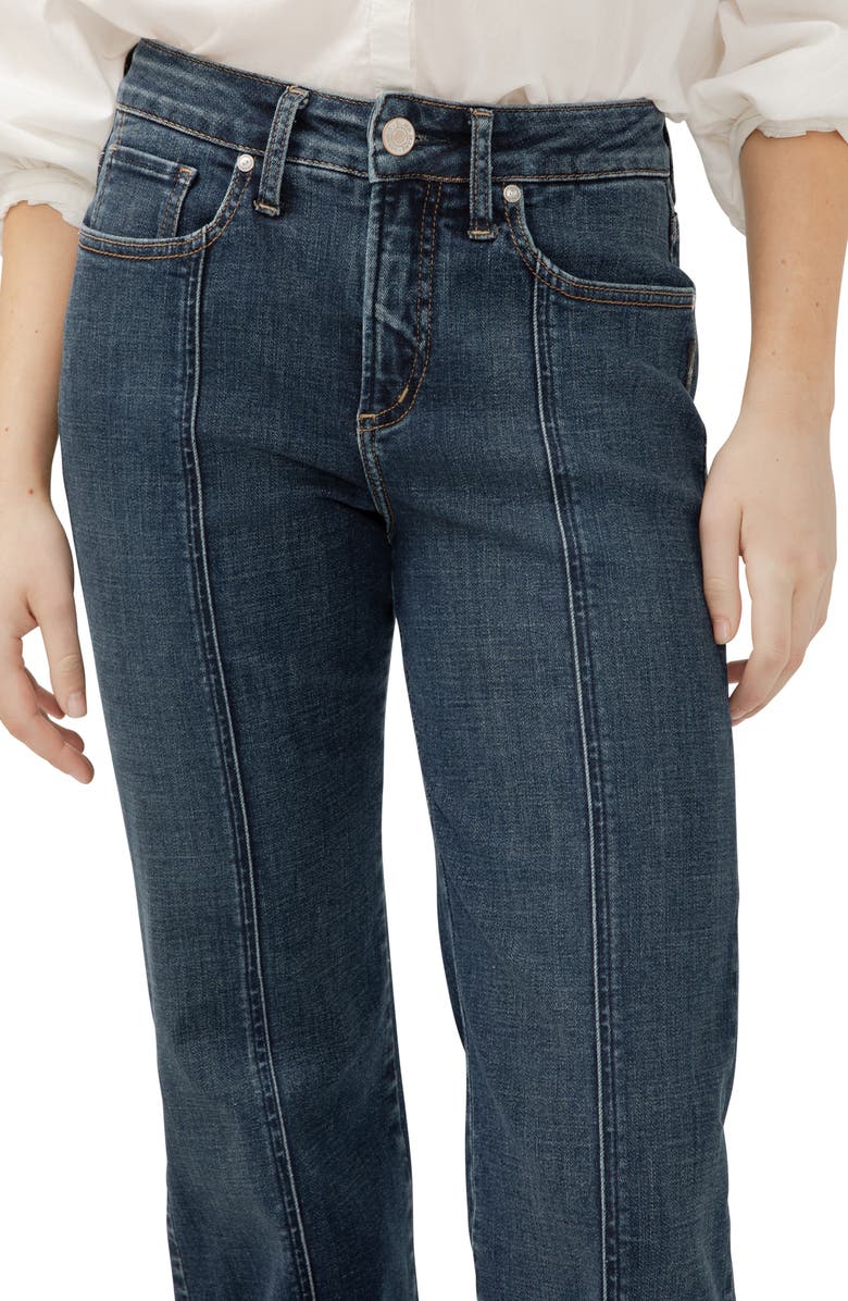 Silver Jeans Co. Avery High Waist Front Seam Straight Leg Jeans, Alternate, color, Soul