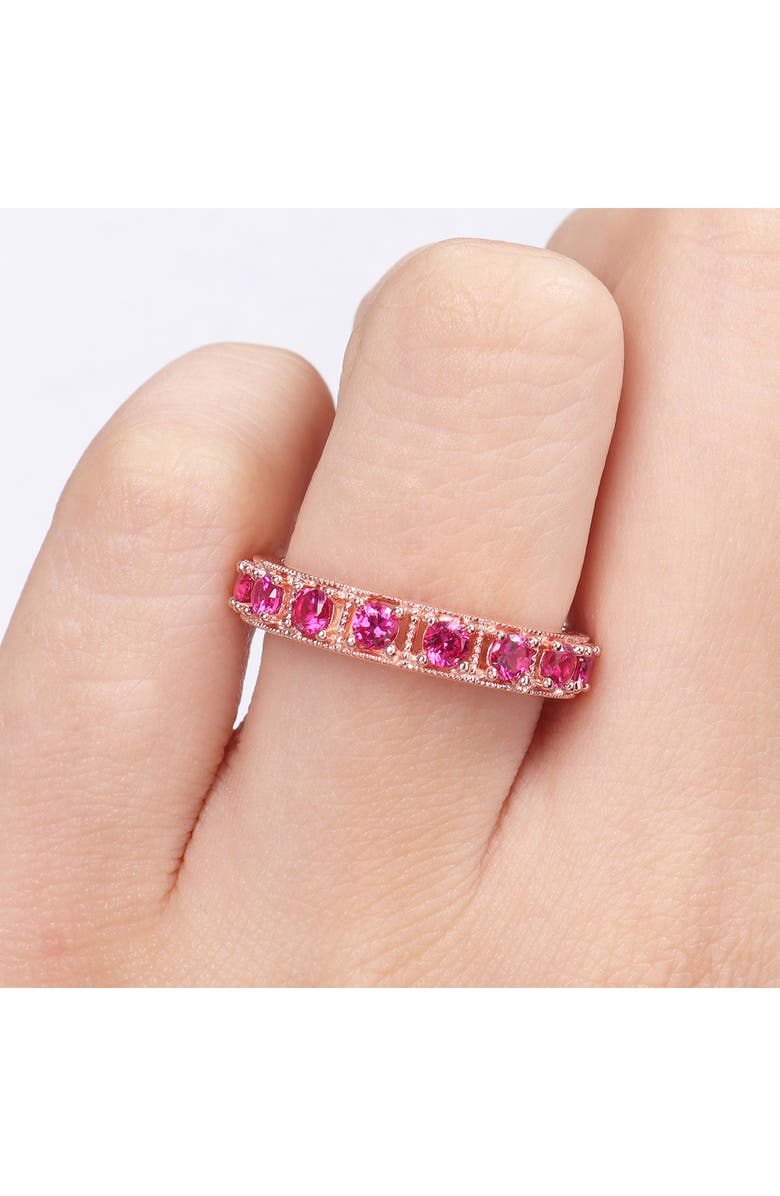 DELMAR Sterling Silver Created Ruby Ring, Alternate, color, Red
