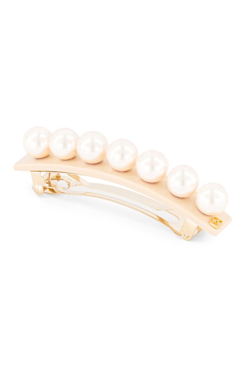 Imitation Pearl Barrette, Main, color, BEIGE