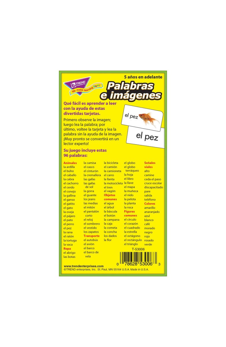 TREND enterprises, Inc. XTrend Enterprises Palabras E imágenes (Sp) Skill Drill Flash Cards, Alternate, color, Multicolored