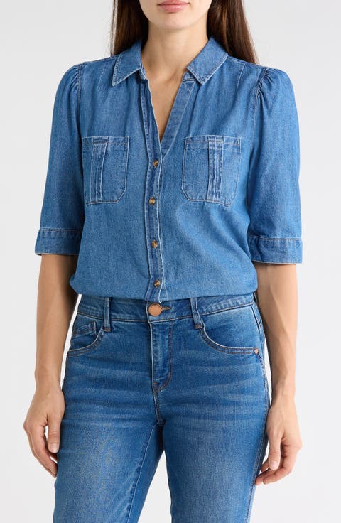 Denim Button-Up Shirt