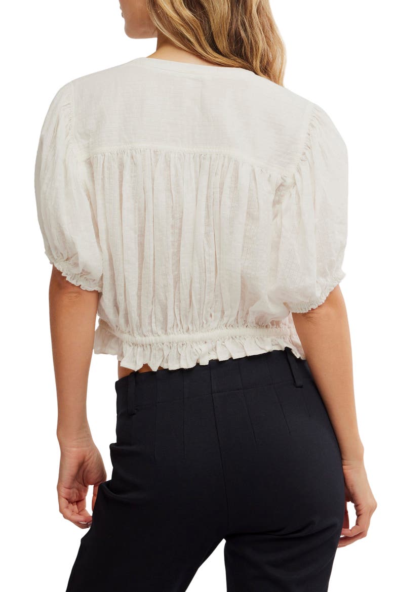 Little Cloud Button-Up Crop Top, Alternate, color, CLEAN IVORY