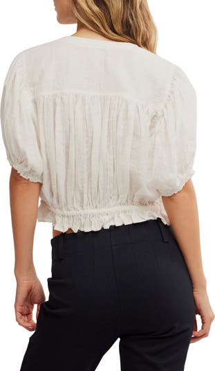 Little Cloud Button-Up Crop Top