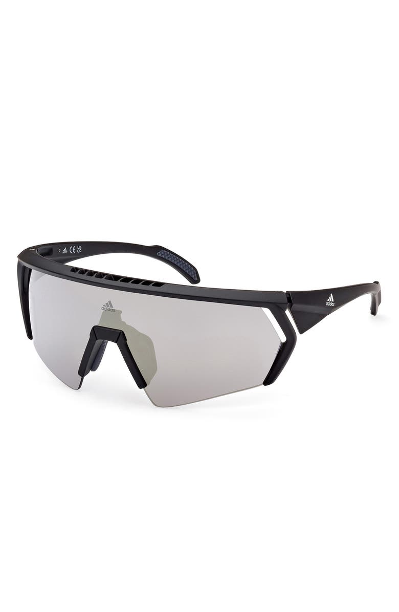 adidas 00mm Shield Sunglasses, Alternate, color, Matte Black / Brown Mirror