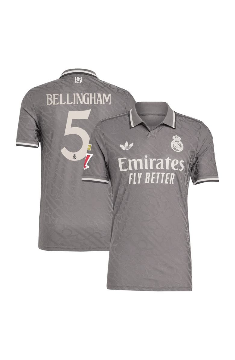adidas Originals Men's adidas Originals Jude Bellingham Charcoal Real Madrid 2024/25 Third Authentic Player Jersey, Alternate, color, 