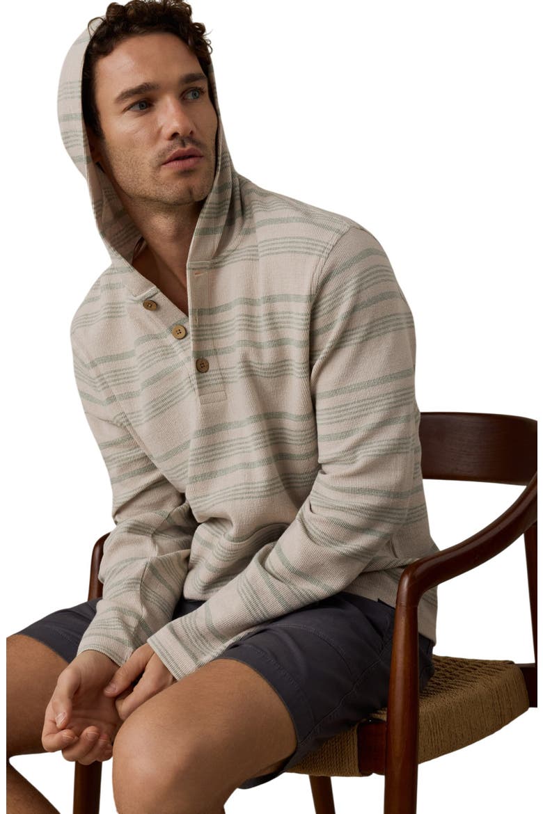 Oasis Organic Cotton Hoodie, Alternate, color, SAGE BEACH STRIPE