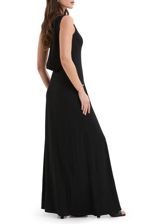 Marcella Laurel Sleeveless Stretch Jersey Gown In Black