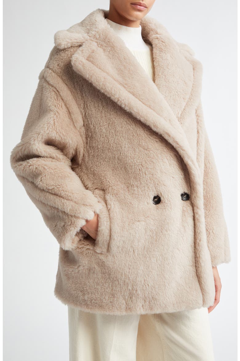Olga Teddy Short Coat, Alternate, color, SAND