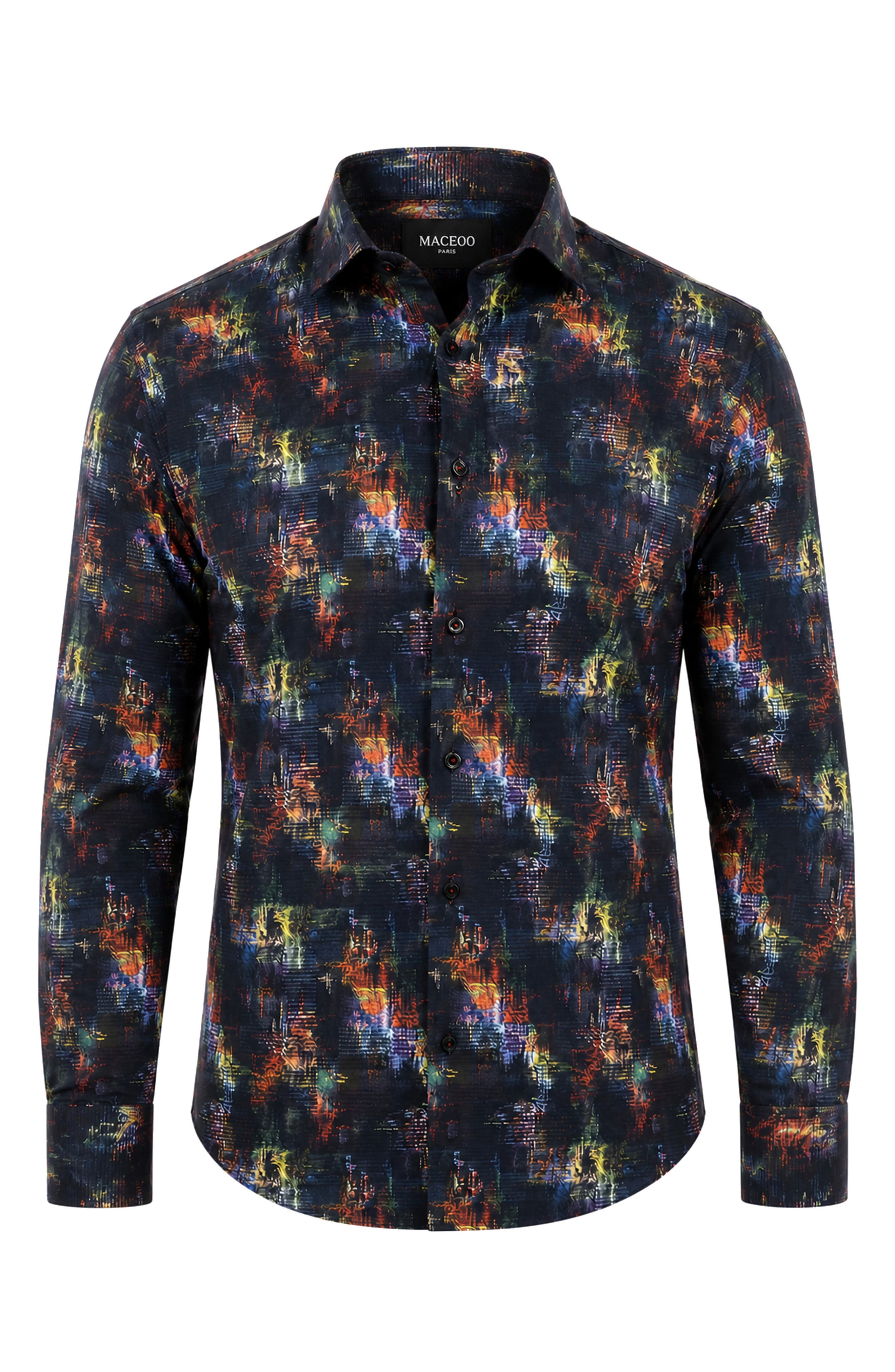 Maceoo Fibonacci Long Sleeve Performance Stretch Button Up Shirt (Men ...