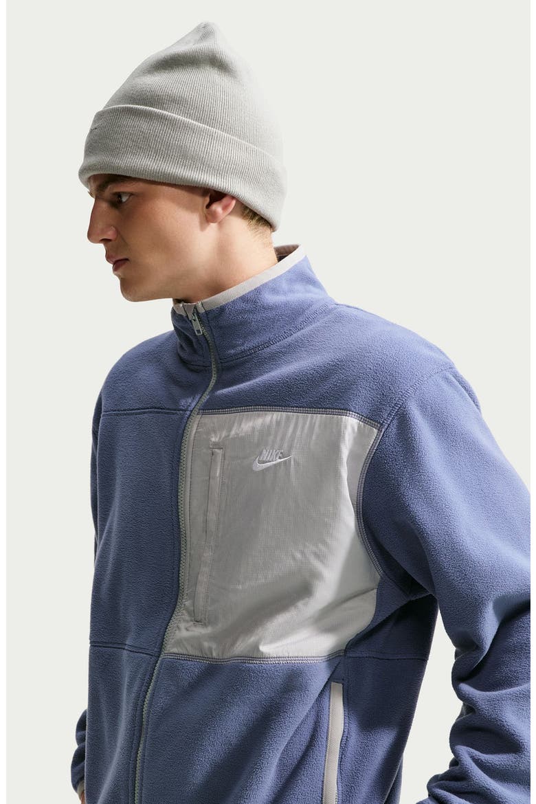 Club Fleece Therma-FIT Winterized Full Zip Fleece Jacket, Alternate, color, DIFFUSED BLUE/ SMOKE GREY