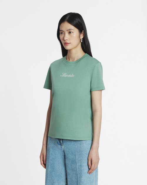 Lanvin Embroidered T-shirt In Vert De Gris
