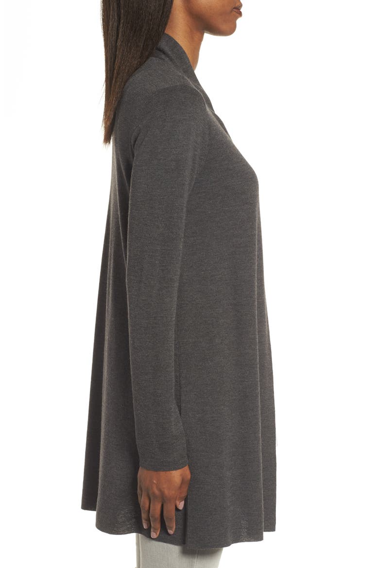 Merino Wool Long Cardigan, Alternate, color, BARK