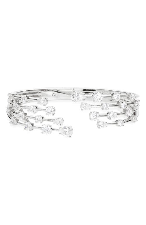 Nadri Hollywood Multi Row Cubic Zirconia Bracelet In Silver