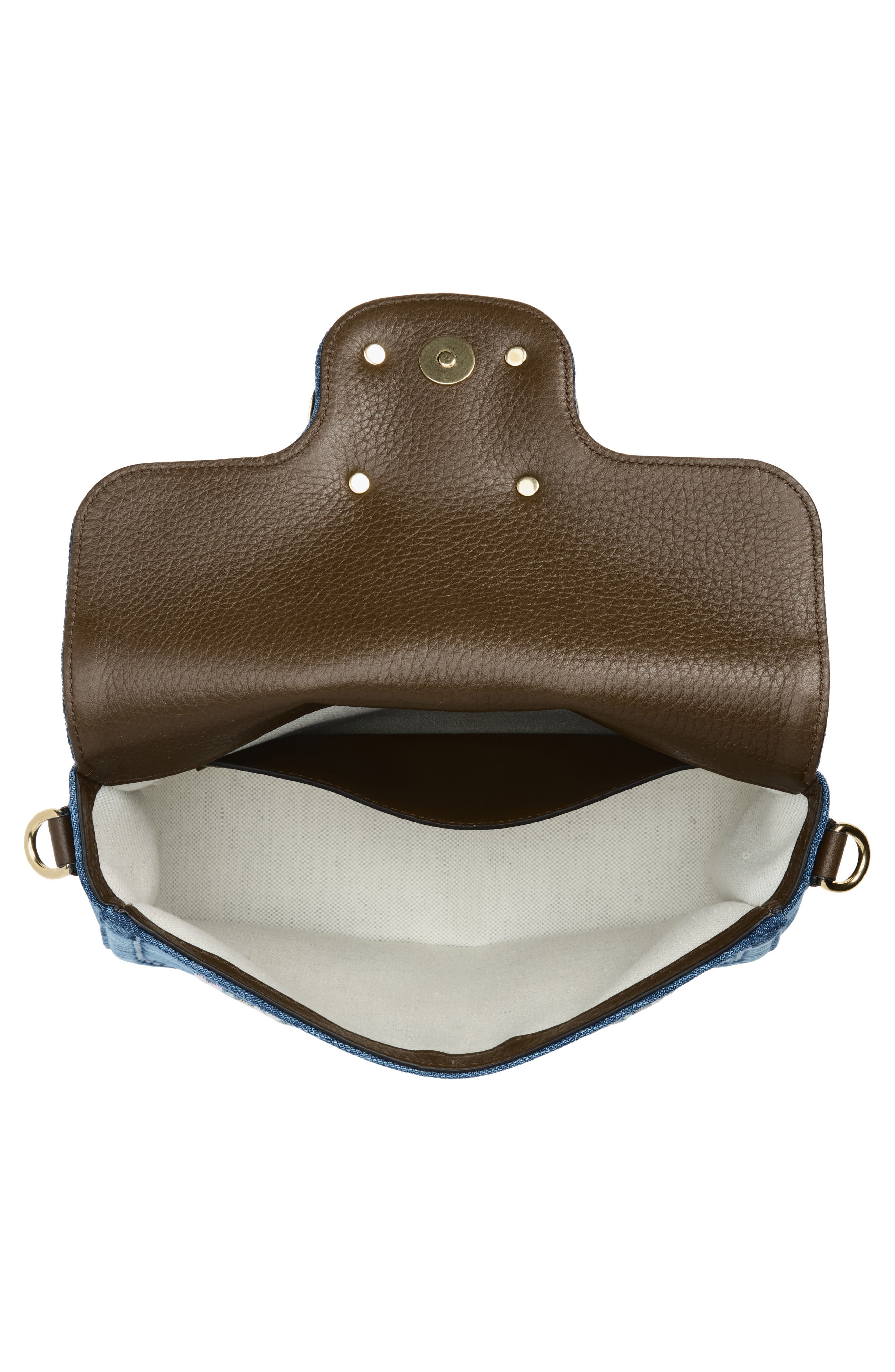 Valentino Garavani Alltime Denim Shoulder Bag, Alternate, color, Blue Multi