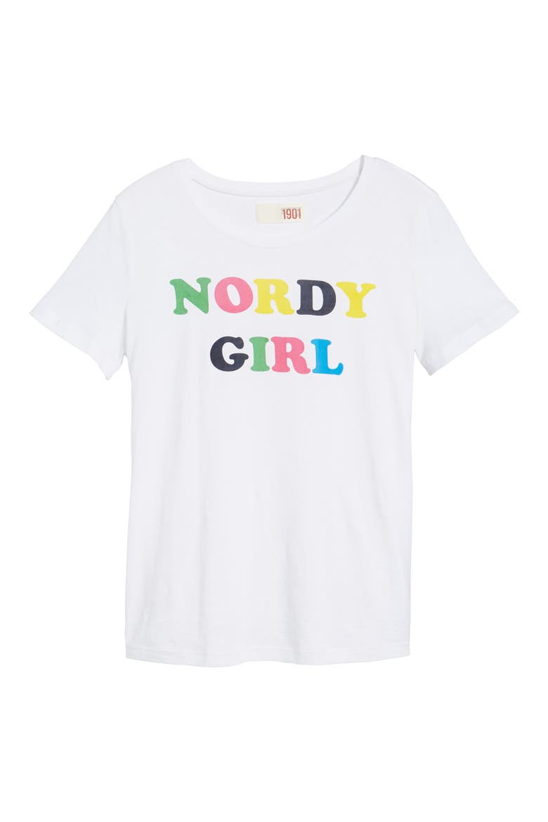 Short Sleeve Cotton Tee, Alternate, color, WHITE MULTI NORDY GIRL
