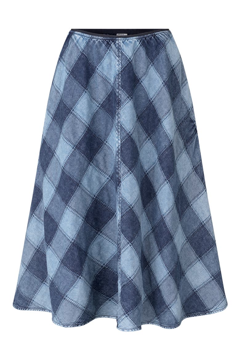Shreela Patchwork Denim Skirt, Alternate, color, WORN INDIGO