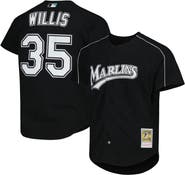 Mitchell & Ness Men's Mitchell & Ness Dontrelle Willis Black Florida Marlins Cooperstown Collection Mesh Batting Practice Button-Up Jersey
