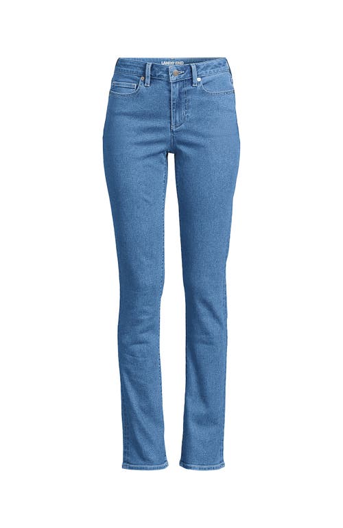 LANDS' END LANDS' END RECOVER MID RISE STRAIGHT LEG BLUE JEANS