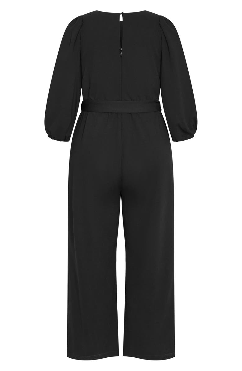City Chic Tahlia Long Sleeve Jumpsuit, Alternate, color, Black
