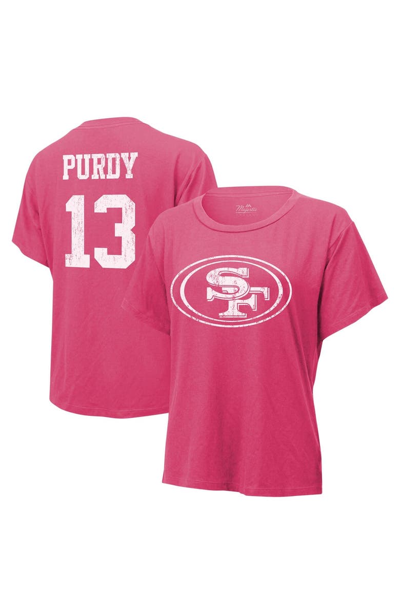 Majestic Threads Women's Majestic Threads Brock Purdy Pink San Francisco 49ers Name & Number T-Shirt, Alternate, color, Pink