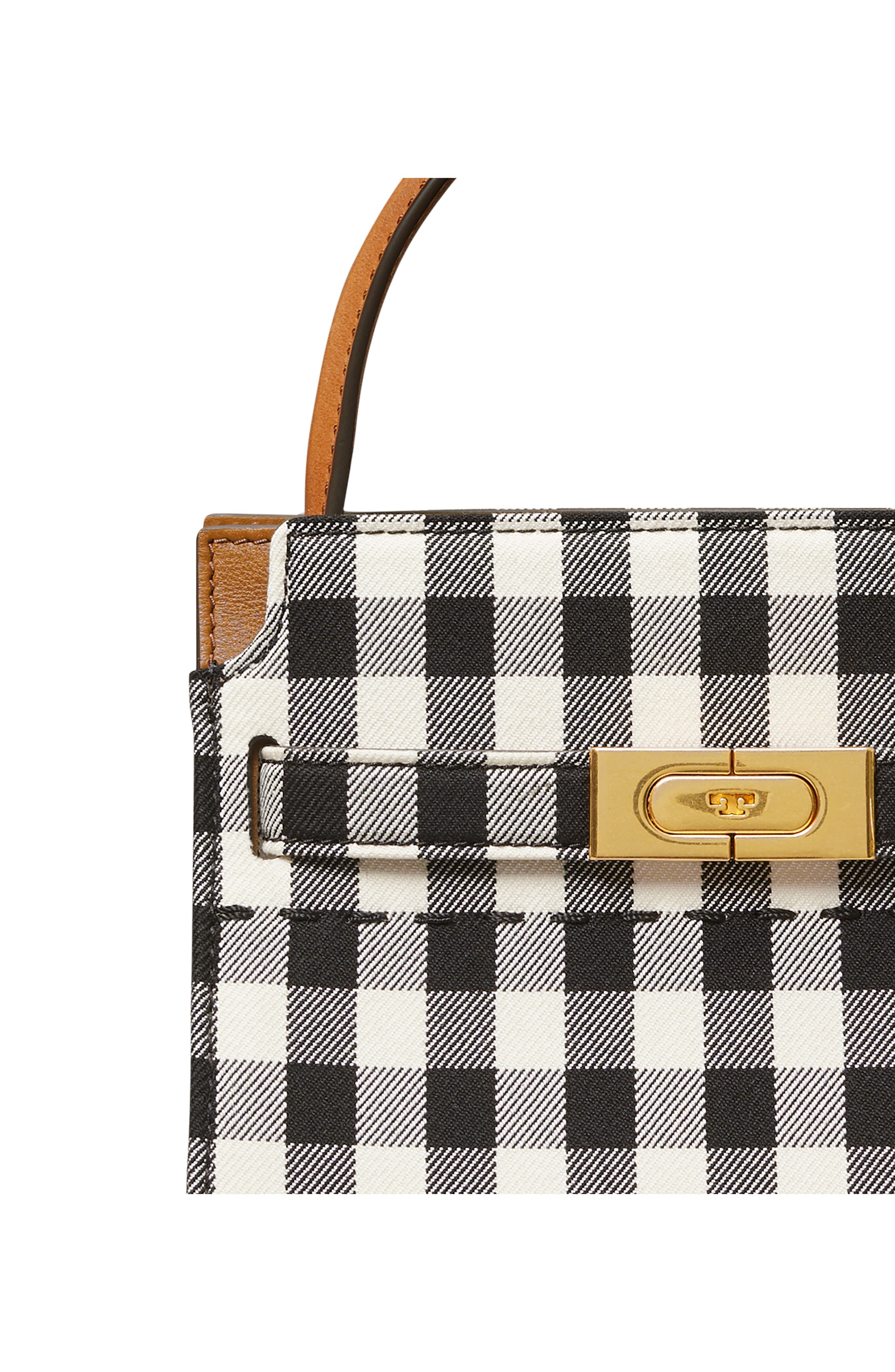 Tory Burch Petite Lee Radziwill Gingham Double Shoulder Bag, Alternate, color, 