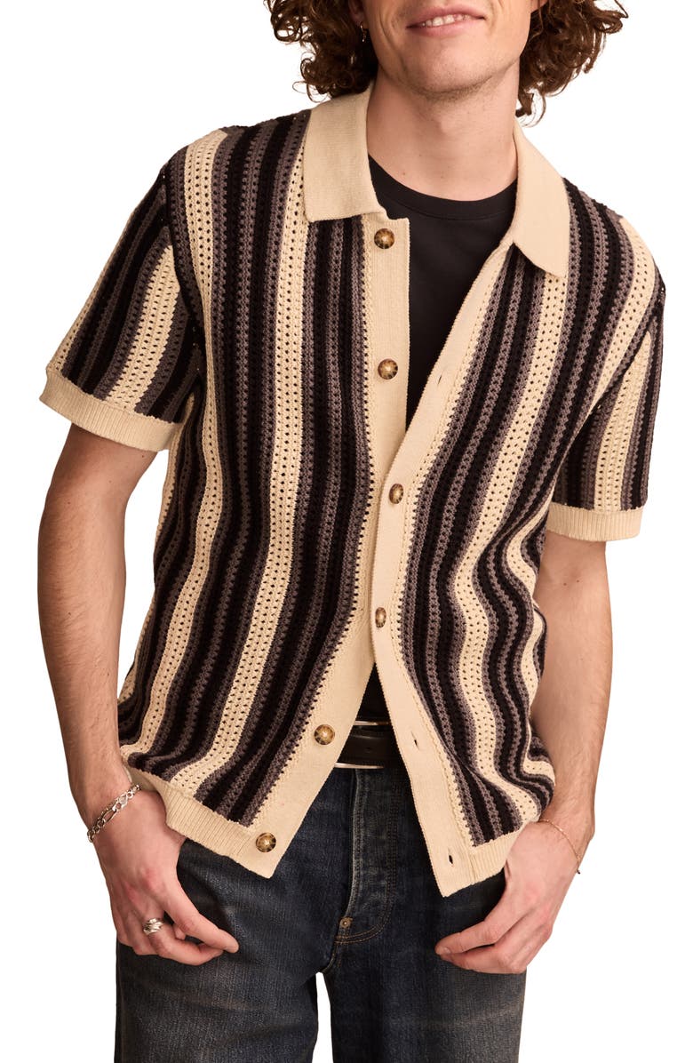 Lucky Brand Stripe Button Through Sweater, Main, color, 