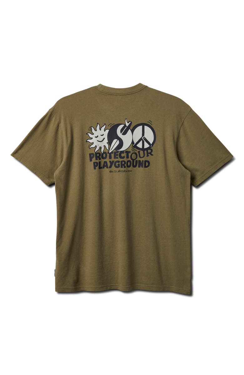 Quiksilver Wake Up World Graphic T-Shirt, Alternate, color, Aloe