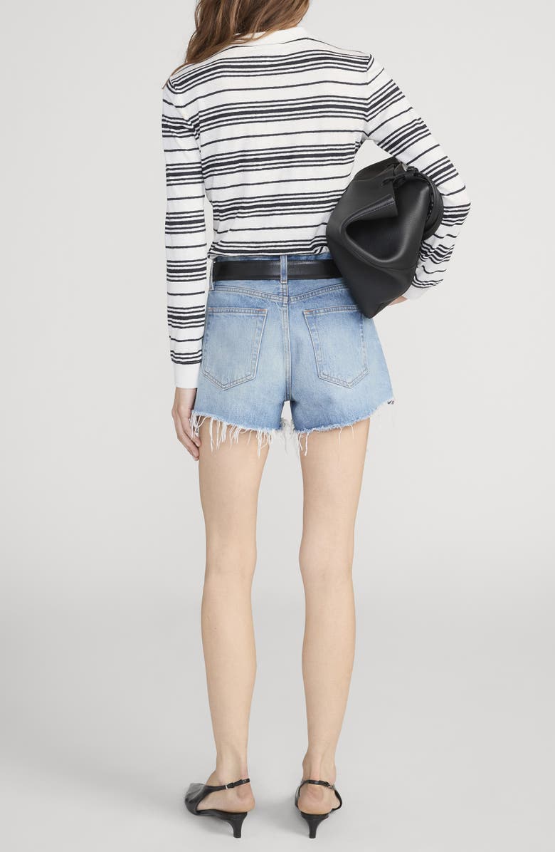 FRAME Relaxed Fit Stretch Linen Button-Up Shirt, Alternate, color, Cream Multi