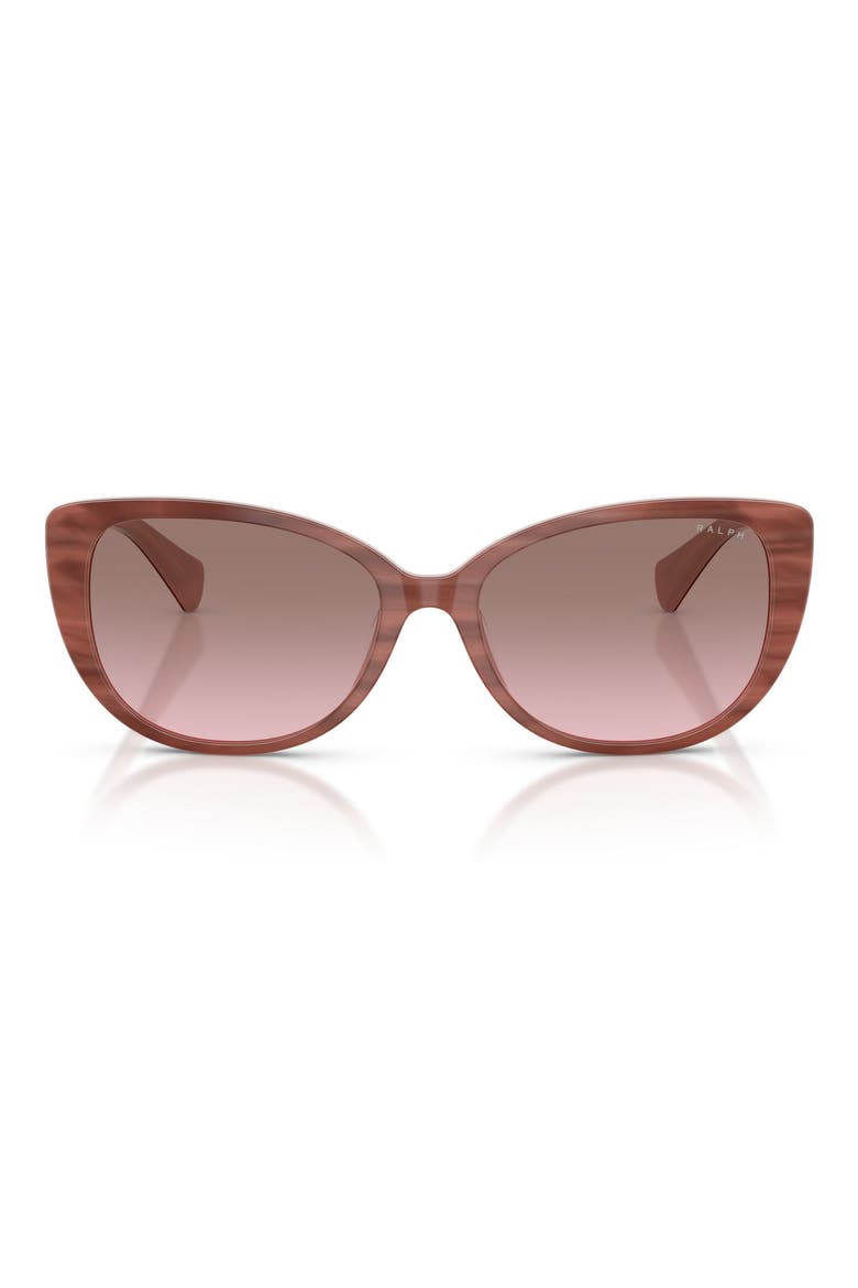 56mm Gradient Butterfly Sunglasses, Main, color, STRIPED PINK MILKY PINK VIOLET