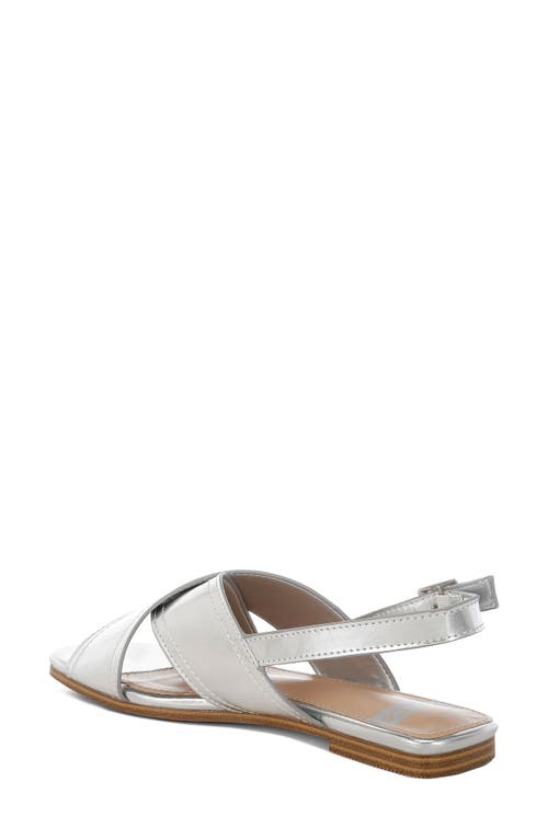 Rag & Co Women's Kanon Metallic Pleather Criss-cross Flats In Silver In Silver