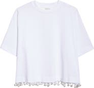 SPORTMAX Palmas Faux Pearl Trim T-Shirt