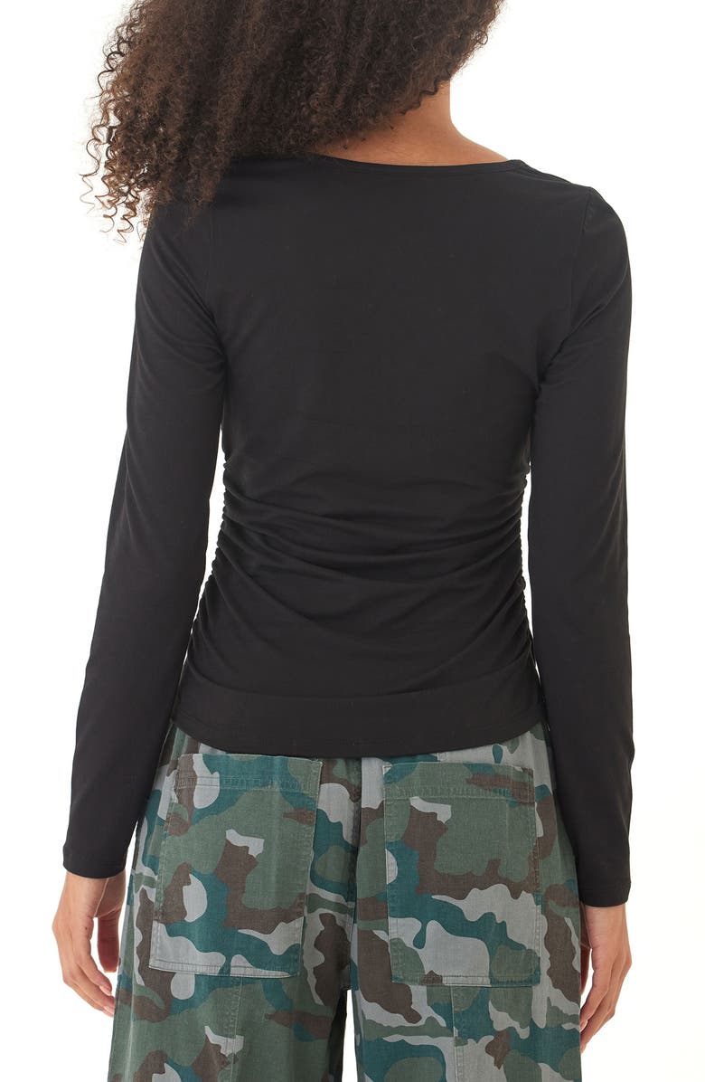 Threads 4 Thought Lucia Luxe Jersey Ruched Long Sleeve T-Shirt, Alternate, color, Black